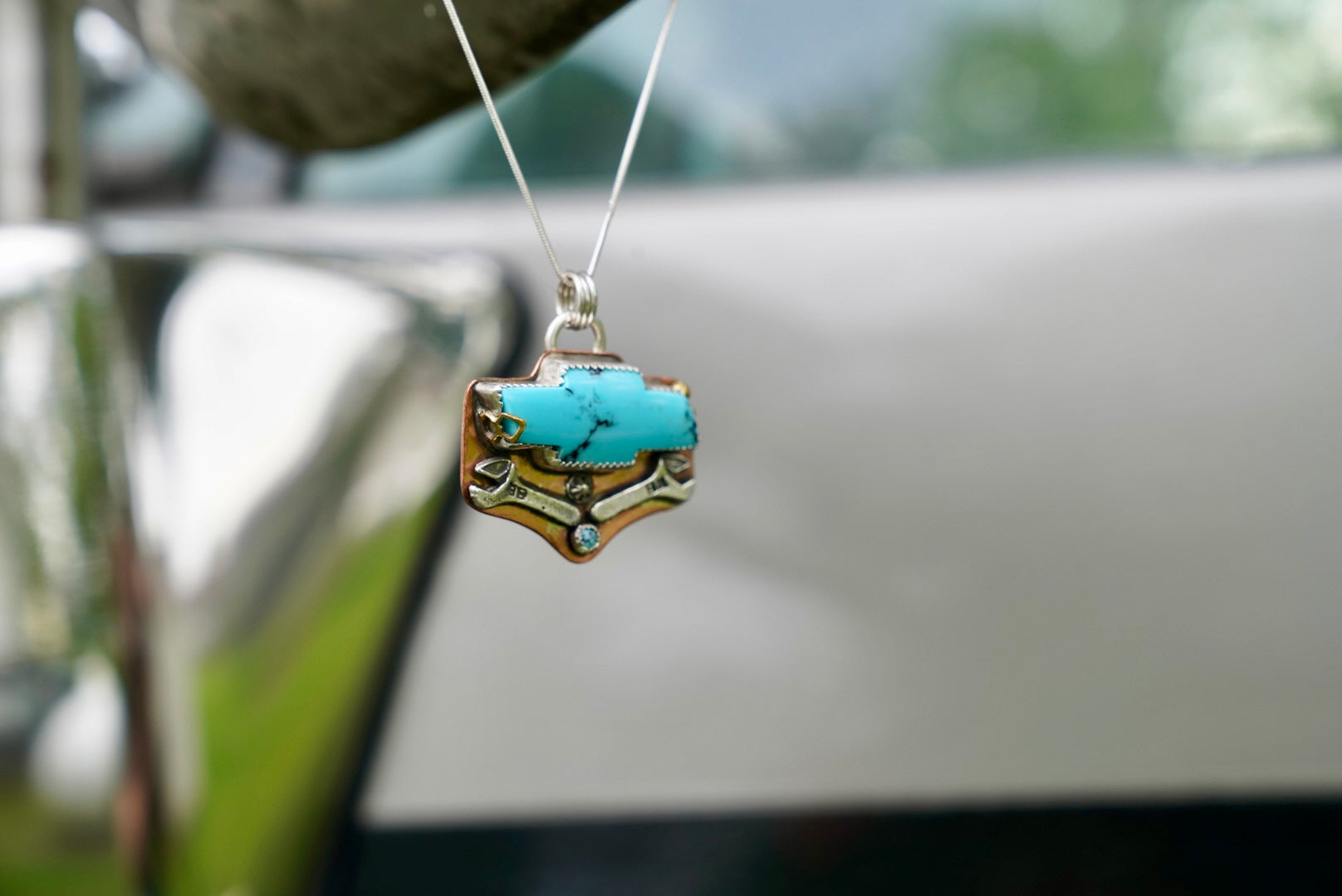 Mixed Metal Chevy Necklace