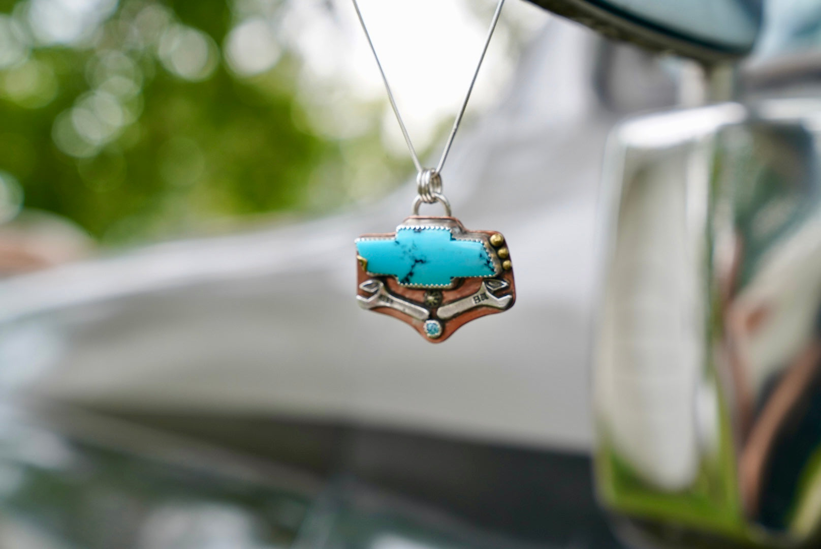 Mixed Metal Chevy Necklace