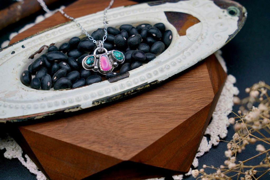 Turquoise & Aurora Opal Pendant ONLY