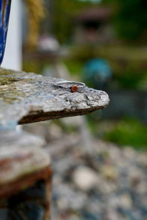 Silver and Copper Stacker Ring SIZE 9