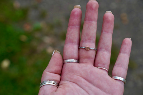 Silver and Copper Stacker Ring SIZE 9