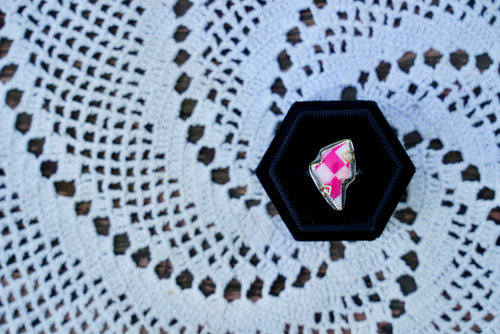 Checkered Bolt Ring Size 7