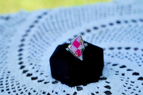 Checkered Bolt Ring Size 7