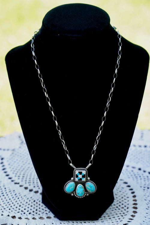 Checkered & Sierra Bella Turquoise Necklace