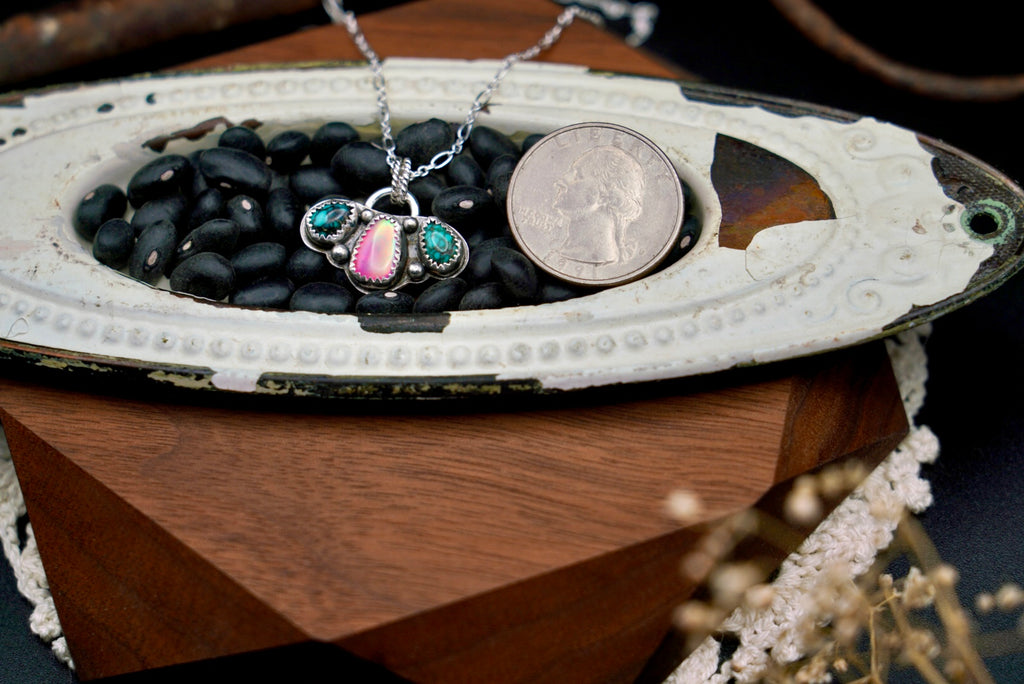 Turquoise & Aurora Opal Pendant ONLY