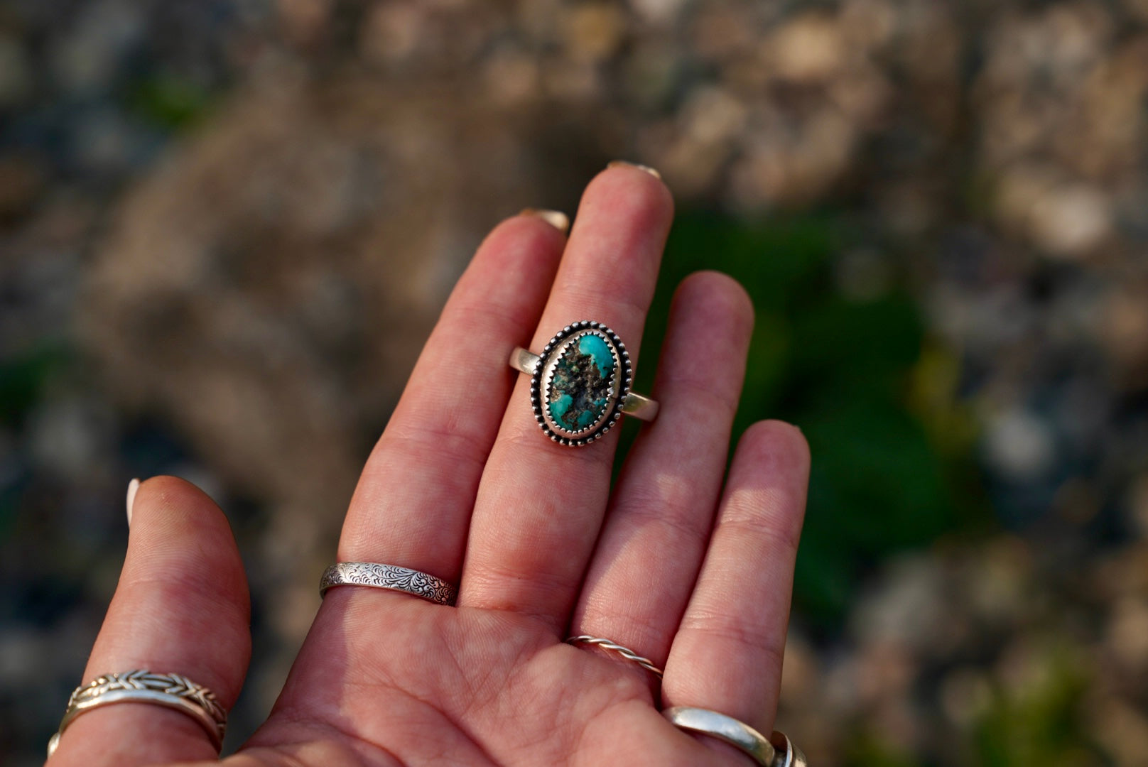 Kingman Turquoise Nugget Ring SIZE 10